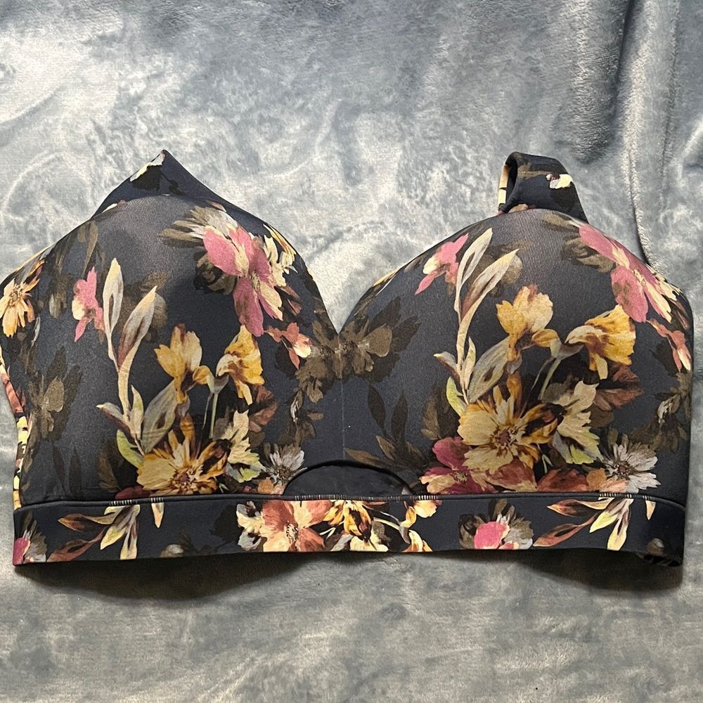 Cacique Floral Women's Bra - Black, Pink, Yellow
